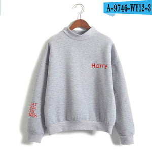 LUCKYFRIDAYF Harry Styles Treat People With Kindness Print Sweatshirts Women Turtleneck Long Sleeve Fashion Sweatshirts Custom