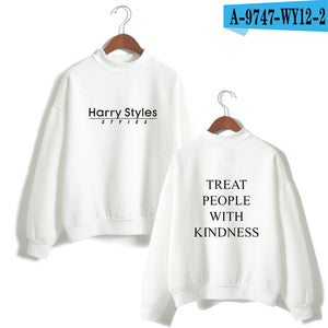 LUCKYFRIDAYF Harry Styles Treat People With Kindness Print Sweatshirts Women Turtleneck Long Sleeve Fashion Sweatshirts Custom