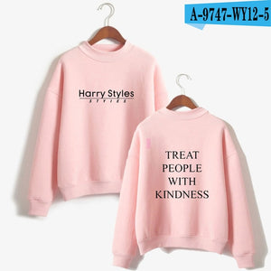 LUCKYFRIDAYF Harry Styles Treat People With Kindness Print Sweatshirts Women Turtleneck Long Sleeve Fashion Sweatshirts Custom