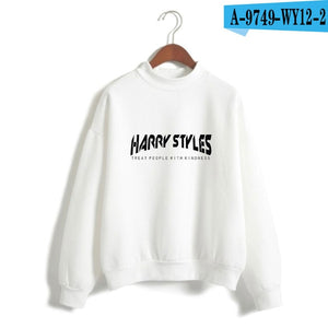 LUCKYFRIDAYF Harry Styles Treat People With Kindness Print Sweatshirts Women Turtleneck Long Sleeve Fashion Sweatshirts Custom