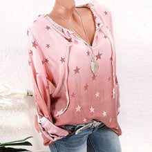 Load image into Gallery viewer, Summer Women Clothing 2019 Stars Print Chiffon Blouse Casual Long-sleeved Shirt Blusas Women Loose Plus Size Tunic