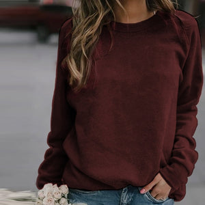 VIEUNSTA 5XL Solid Color Round Neck Women Hoodies Autumn Winter Sweatshirt 2019 Plus Size Long Sleeve Casual Tops Femme Pullover