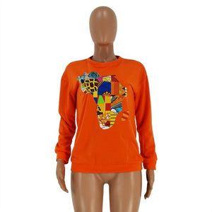 UIDEAZONE Colorful Africa Map Print Women Hoodies O Neck Casual Printed Pullovers Ladies Sweatshirts 2019 Autumn Streetwear