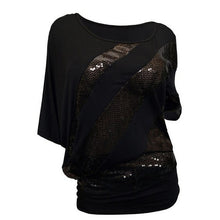 Load image into Gallery viewer, Shiny Sequined 2019 Fashion Women Shirt Summer Festival Plus Size Xxl womens tops and blouses Casual Short Sleeve blouse femme