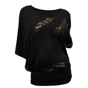 Shiny Sequined 2019 Fashion Women Shirt Summer Festival Plus Size Xxl womens tops and blouses Casual Short Sleeve blouse femme