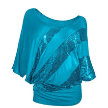 Load image into Gallery viewer, Shiny Sequined 2019 Fashion Women Shirt Summer Festival Plus Size Xxl womens tops and blouses Casual Short Sleeve blouse femme