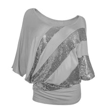 Load image into Gallery viewer, Shiny Sequined 2019 Fashion Women Shirt Summer Festival Plus Size Xxl womens tops and blouses Casual Short Sleeve blouse femme