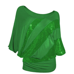 Shiny Sequined 2019 Fashion Women Shirt Summer Festival Plus Size Xxl womens tops and blouses Casual Short Sleeve blouse femme