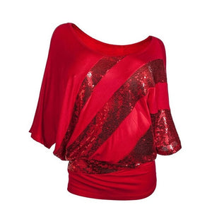Shiny Sequined 2019 Fashion Women Shirt Summer Festival Plus Size Xxl womens tops and blouses Casual Short Sleeve blouse femme