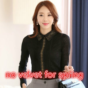 plus size women tops white lace blouse shirt womens tops and blouses long sleeve thick warm winter women shirts elegant blusas