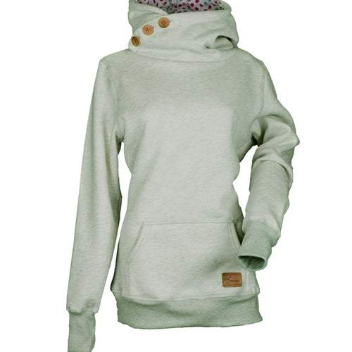 Casual Streetwear Womens Solid Long Sleeve Pocket Button Pullover Oversized Hoodie Sweatshirt Women Abrigos Mujer Invierno 2019