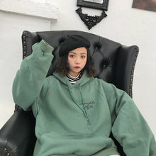 Load image into Gallery viewer, Autumn Oversize Hoody Women Hooded Elegant Trendy Solid Pullovers Hoodies Student Letter Print Long Sleeve Streetwear Sweatshirt