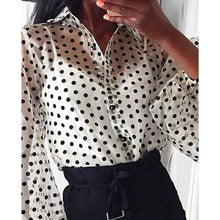 Load image into Gallery viewer, Women Girls Mesh Sheer Top Long Puff Sleeve Transparent Blouse Shirt Polka Dot Printed Blouse Shirts Female Tees Tops Streetwear