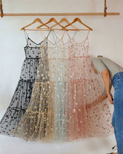 Load image into Gallery viewer, Womens Lace Mesh Spaghetti Straps See Through Cover Sexy See Through Baggy Ladies Stars Beach Bling Bling Long Dress