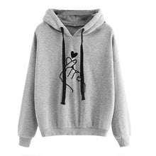 Load image into Gallery viewer, Oversize Heart Print Hooded Pullover Long Sleeve Solid Color Hooded Sweatshirt Oversized Hoodie Casual Loose Cotton Hoodies