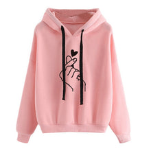 Load image into Gallery viewer, Oversize Heart Print Hooded Pullover Long Sleeve Solid Color Hooded Sweatshirt Oversized Hoodie Casual Loose Cotton Hoodies