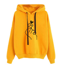 Load image into Gallery viewer, Oversize Heart Print Hooded Pullover Long Sleeve Solid Color Hooded Sweatshirt Oversized Hoodie Casual Loose Cotton Hoodies