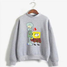 Load image into Gallery viewer, Women  Sweatshirt SpongeBob And Squidward Printed Casual Hoody Fashion Kawaii Autumn and Spring Long Selvee Pullover