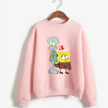 Load image into Gallery viewer, Women  Sweatshirt SpongeBob And Squidward Printed Casual Hoody Fashion Kawaii Autumn and Spring Long Selvee Pullover