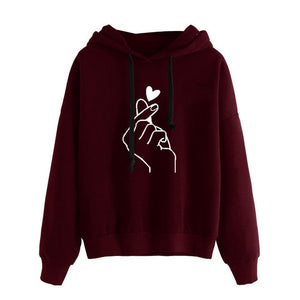 Plus Size Women Hoodies Print Casual Solid Loose Drawstring Sweatshirt Fashion Long Sleeve Hooded 2019 Autumn Female Pullover