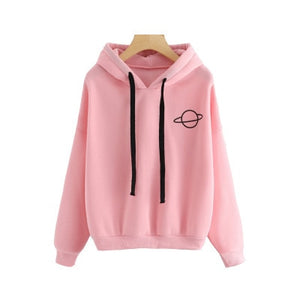 Plus Size Women Hoodies Print Casual Solid Loose Drawstring Sweatshirt Fashion Long Sleeve Hooded 2019 Autumn Female Pullover
