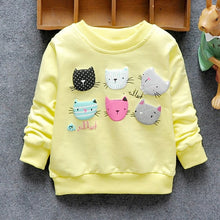 Load image into Gallery viewer, 2019 New Arrival Baby Girls Sweatshirts Winter Spring Autumn Children Hoodies 6 Cats Long Sleeves Sweater Kids T-shirt Clothes